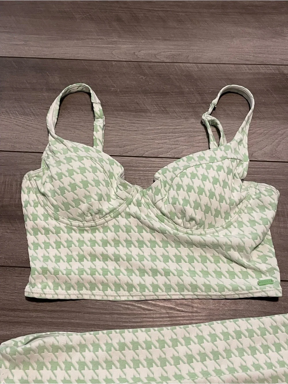 Roxy Check It Bikini Set WIth Shorty Bottoms Size XL